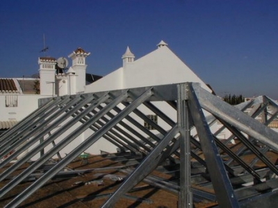 Estrutura metálica da cobertura